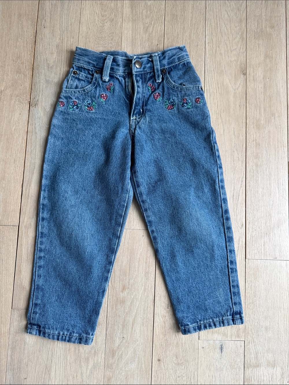 Guess Light Blue Denim Kids Jeans with Pink Logo Tag